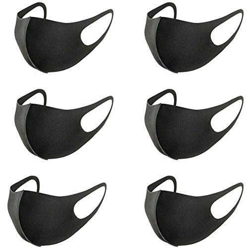 Preisvergleich Produktbild Mundschutz Maske - 6 Stück, Schwarze Maske Staubschutzmasken, StaubGesichtsmaske Baumwolle Masken, AAA Fashion Unisex Face Masks, Wiederverwendbare und Waschbare Maske zum, Outdoor Aktivitäten