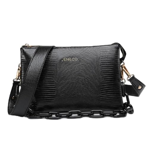 JEN & CO. Izzy Light Lizard Crossbody Bag - Textured Vegan Leather Small Wristlet Purse, Party, Women's Elegant Handbags