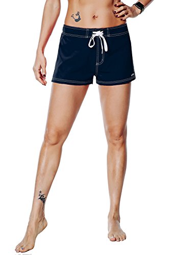 Unitop Women's Swim Boardshorts Bathing Suits Lightweight Quick Dry Summer Vacation Deep Blue 32