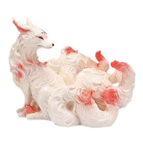 Hbbgdiy Harz neunschwänze Fuchsstatue, Elegante Garten- und...