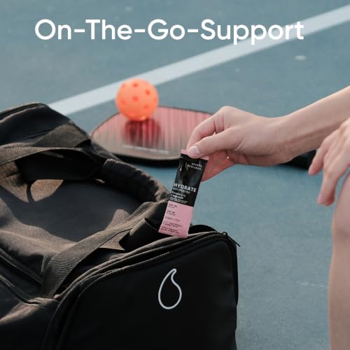 Image of Sports Research Hydrate Electrolytes Powder Packets - Sugar-Free & Naturally Flavored with Vitamins, Minerals, and Coconut Water - Supports Hydration - 16 Packets - Raspberry Lemonade | Sugar-Free & Flavorful with 7 Essential Vitamins, 65 Trace Minerals, and Coconut Water for Whole Body Hydration