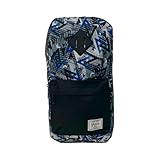 Mochila Transversal Camuflada, 20L, Estampa Geométrica Azul, Bolso Interno, 39 x 20 x 8 cm