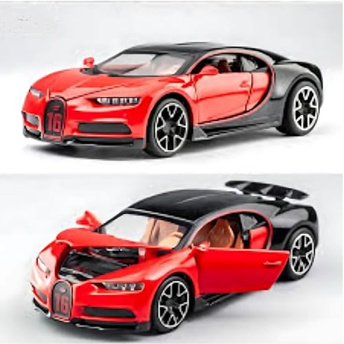 Image of Mashes Bugatti Chiron 1:32 Exclusive Alloy Metal Pull Back Die-cast Car Diecast Metal Pullback Toy car with Openable Doors & Light, Music Boys Gifts Toys for Kids【Colors as Per Stock】