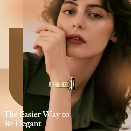 TiMOVO-Slim-Watch-Band-Compatible-with-Apple-Watch-Band-41mm-40mm-38mm-Premium-Stainless-Steel-Adjustable-Wristband-for-Women-Suitable-for-Series-987654321SE-384041mm-Rose-Gold 41ecyKLOa5L