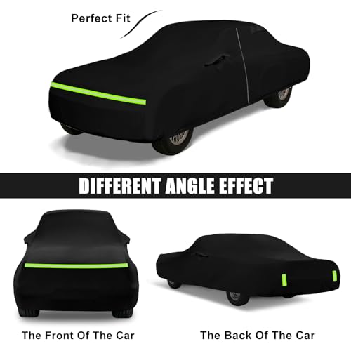 Image of SAPUBK Waterproof Car Cover Compatible with 1977-1996 Chevy Caprice Coupe /Sedan, All Weather Classic Car Covers with Inner Cotton and Zipper Door for Snow Rain Dust Protection