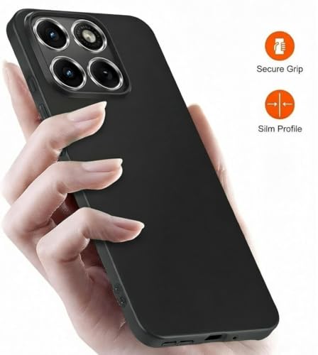 Image of Lustree Shockproof Flexible Silicone Back Cover Compatible with Motorola Edge 70 | Anti-Scratch Soft TPU Case with Raised Edges & Full Protection - Black