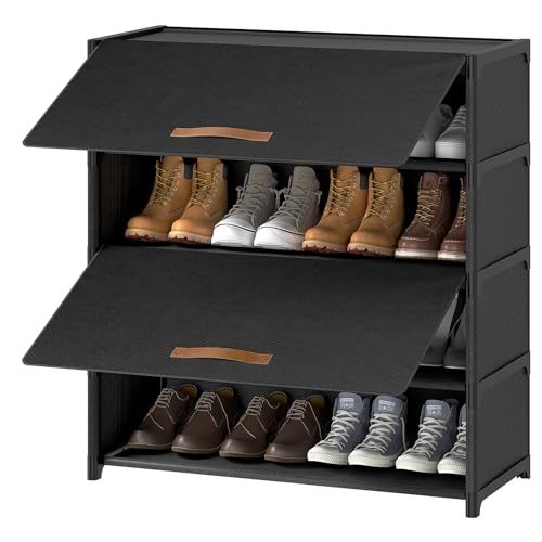UNITSTAGE Shoe Rack, 5 Tier Shoe Storage Cabinet with Door