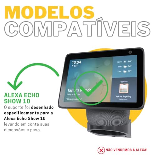 Suporte Stand Apoio De Parede Compatível Com Alexa Echo Show 10