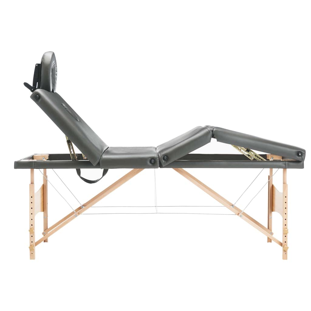 Generisch Massageliege 4-Zonen Holzgestell Anthrazit 186x68 cm,Gesundheit & Schönheit,Körperpflege,Massage & Entspannung,Massagetische,17.85KG,110173