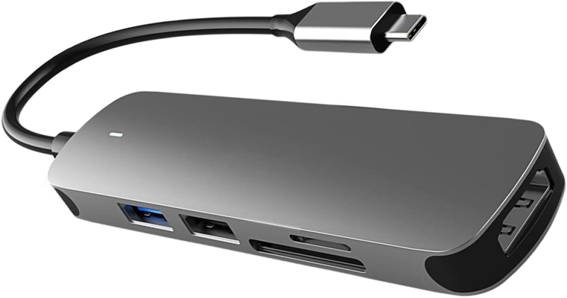 Hub USB Tipo C Gadpipparty Multipuerto Aluminio 5 Puertos