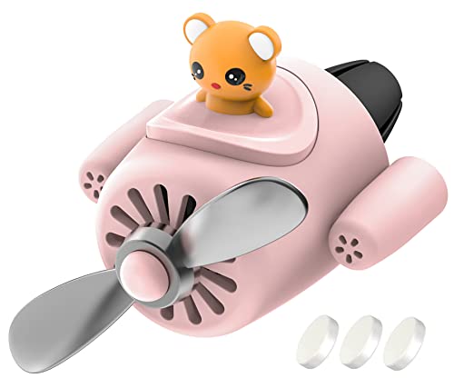 Car Air Fresheners Cartoon Cute Style Pilot Automotive Air Outlet Fan Creative Car Solid Perfume Decoration (Pink Mouse) #TOP1