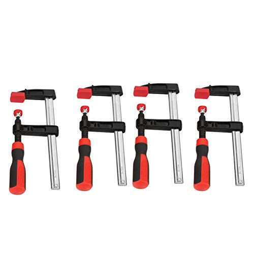 Lista de Sargentos de madera del mes. 43 Juego de abrazaderas F, 4 piezas de 7.87 pulgadas, juego de abrazaderas de barra de acero resistente para carpintería, herramienta manual de bricolaje de madera con deslizamiento...