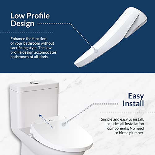 Bio Bidet Discovery Dls Elongated Smart Low-Profile Bidet Toilet Seat | Auto Open/Close | Warm Air Dryer | Wireless Remote Control | Nightlight #TOP4