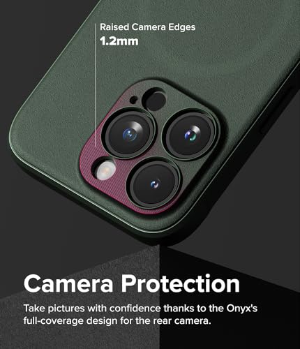 Image of Ringke Onyx Magnetic Compatible with iPhone 15 Pro Case Back Cover [Powerful Magnetic] Military-Grade Protection TPU Shockproof Rugged Bumper Full Protection - Dark Green