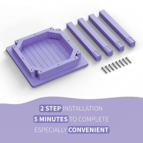 Yefu Outside Plastic Adirondack Side Table, 18 Inch, Outdoor Side Table, Weather Resistant, Hips High Strength Poly Wood Rustproof Waterproof Material For Pool Patio, Front Porch Table(Purple) #TOP3