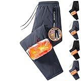 スウェットパンツ メンズ ズボン 裏起毛 【履いた瞬間から速暖・撥水×防風・抗寒力MAX！】 裏起毛パンツ ゴルフウェア 防寒ズボン ウエストゴム 極厚裏ボア フリース中綿 寒さ対策 冬 秋 春 (JP, アルファベット, L, ストレート-グレー)