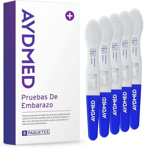 5 x AYDMED pruebas de embarazo de detección temprana Kit de prueba de embarazo de detección ultra temprana para autodiagnóstico doméstico de embarazo en orina Prueba de embarazo de detección temprana
