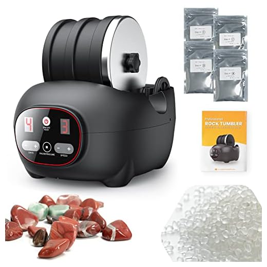 Professional Rock Tumbler for Adults and Kids, 3LB Large Capacity Rock Polisher, ,Ultra Durable Belt, Exclusive Reusable TPE Plastic Polish, 4 Polishing Grits，Christmas Hobby Projects gift for kids