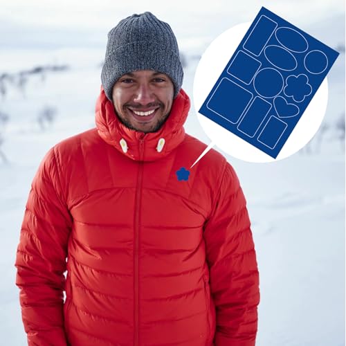 Pndeyo 22 peças de remendos de jaqueta acolchoada, remendo de reparo de nylon autoadesivo, tamanhos