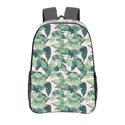 Sac à dos transparent vert palmier idéal pour le lycée et le travail quotidien
