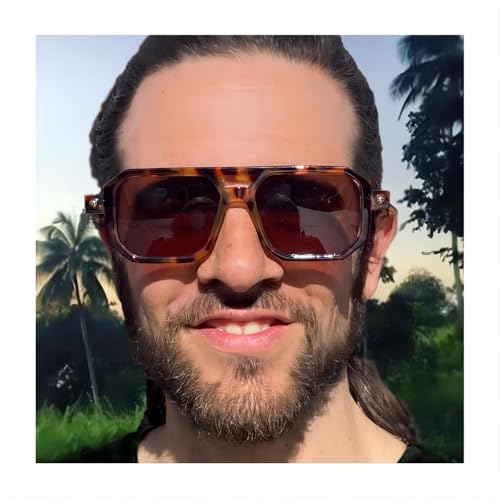 Vintage Big Square Frame Plastic Sunglasses for Women Men, UV400 protection Sun Glasses2