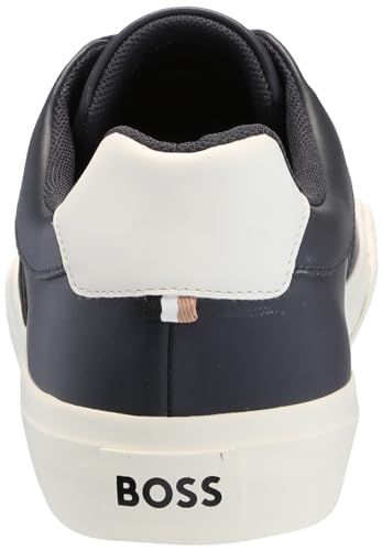 Image of BOSS Men's Aiden Logo Block Leather Low Top Sneakers | Casual Shoes