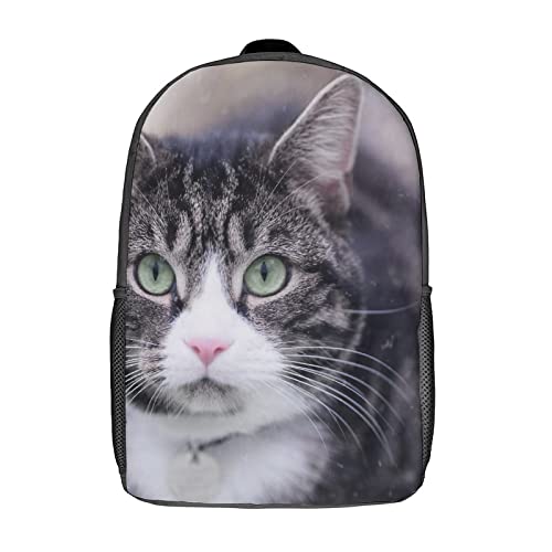 Sac à dos scolaire pour enfants chat 17 pouces grand format pour filles et garçons