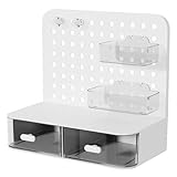 lifactlab. 推し活 収納 推し活グッズ グッズ収納 オタ活グッズ バッジ 展示 卓上収納ボード 有孔ボード 収納ボックス ミニデスクボード (スノーホワイト)