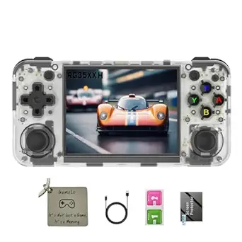 RG35XX H, Anbernic Retro Handheld Gaming Console with 64GTF Card, Dual Joystick Design 3.5-inch HD Screen Lasts up to 8 Hours High-Capacity Battery for Better Experience (64G White)