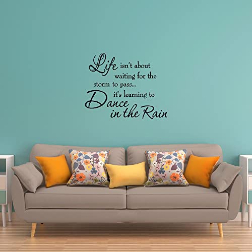 Life Isnt About Waiting For The Storm To Pass Its Learning To Dance In The Rain Vinyl Wall Decal Inspirational Quotes #TOP6