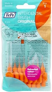 TEPE Interdental Brushes 0.45mm - 2 Packets of 8 (16 Brushes) Orange