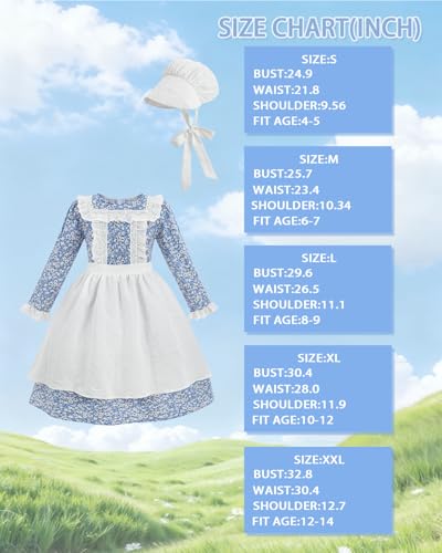 Disfraz Colonial Niñas Laura Ingalls Wilder con Delantal miniatura 5