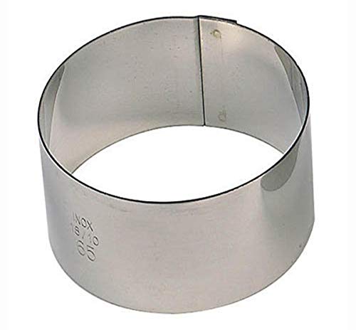 Paderno World Cuisine Pack of 6 Round Stainless Steel Pastry Rings, 2-Inch