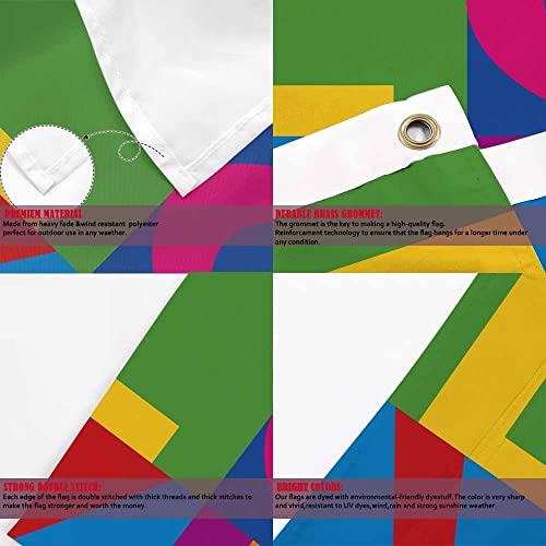 Yekiua Love Flag 3X5 Outdoor Word Peace Symbol Stacked Color Block Double Sided Flags All Weather Long Lasting With 2 Brass Grommets Colorful #TOP3