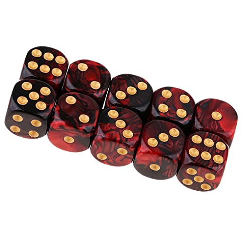 Yiotfandoll 20Pcs Polyhedral Dice D6 Dice 16Mm Acrylic 6 Sided Dice Game Dice For Rpg Mtg Dnd Dice Table Games (Blue Black And Red Black) #TOP1