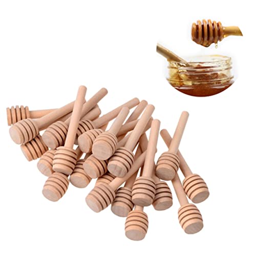 Ciieeo 30Pcs Mini Honey Stirring Spoons Wooden Dippers for Honey Jars Honey Stir Sticks for Syrup Viscous Substances Easy to Clean Kitchen Helper