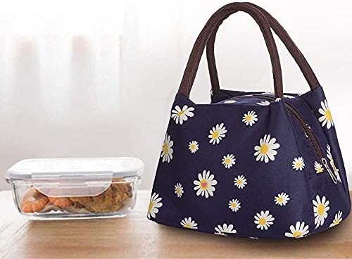OWill Small Lunch Bag for Women, Insulated Leak-Proof Lunch Bag, Little Daisy Lunch Box for Girls, Men, Children & Adult Picnic/Work/School Lunch Bag