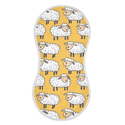vvfelixl Cartoon White Sheep Burp Cloths for Baby Boy Girls Baby Washcloths Burp Rags 1 Pack