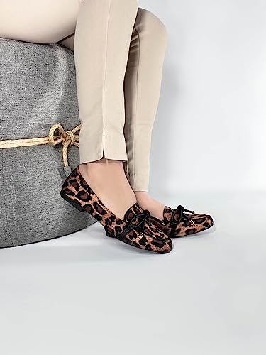 Mocassim Feminino Rasteiro Tecido Onça Marrom Torricella Cor:Marrom;Tamanho:36