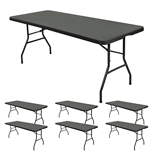 REWOMC 6 Pack Stretch Table Top Cap Cover, Gray, 30" x 96"