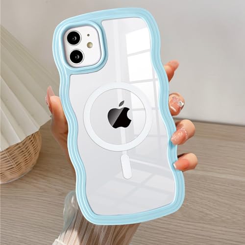 Étui antichoc iPhone 12 MagSafe silicone bleu sierra pour fille