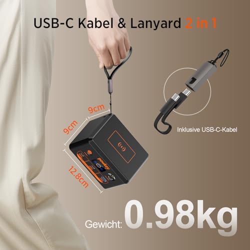 Laptop Powerbank Powkey Tragbare Powerstation 30000mAh