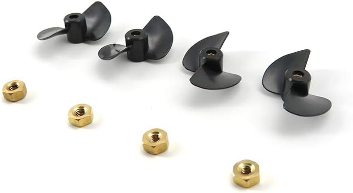 GoolRC 4PCS RC Boat Left/Right Propeller and Nut Set Compatible with Flytec V002 V005 Stimulated Crocodile Head RC Boat