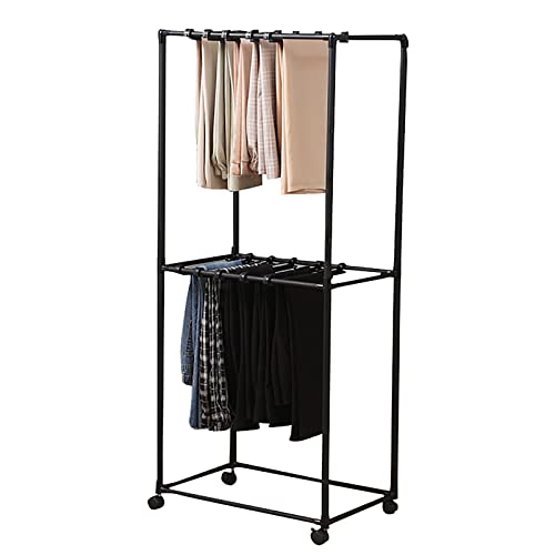 HJYPDMJ Carro De Pantalones,Perchero Extraíble para Guardar Pantalones, Tendedero, Carrito para Perchero para Balcón De La Sala De Estar(Size:41x64x150cm,Color:Negro)