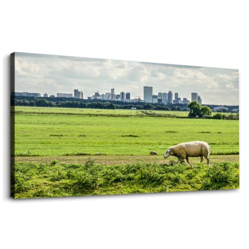 Wibinuki Wall Art Landscape Sheep and the Skyline