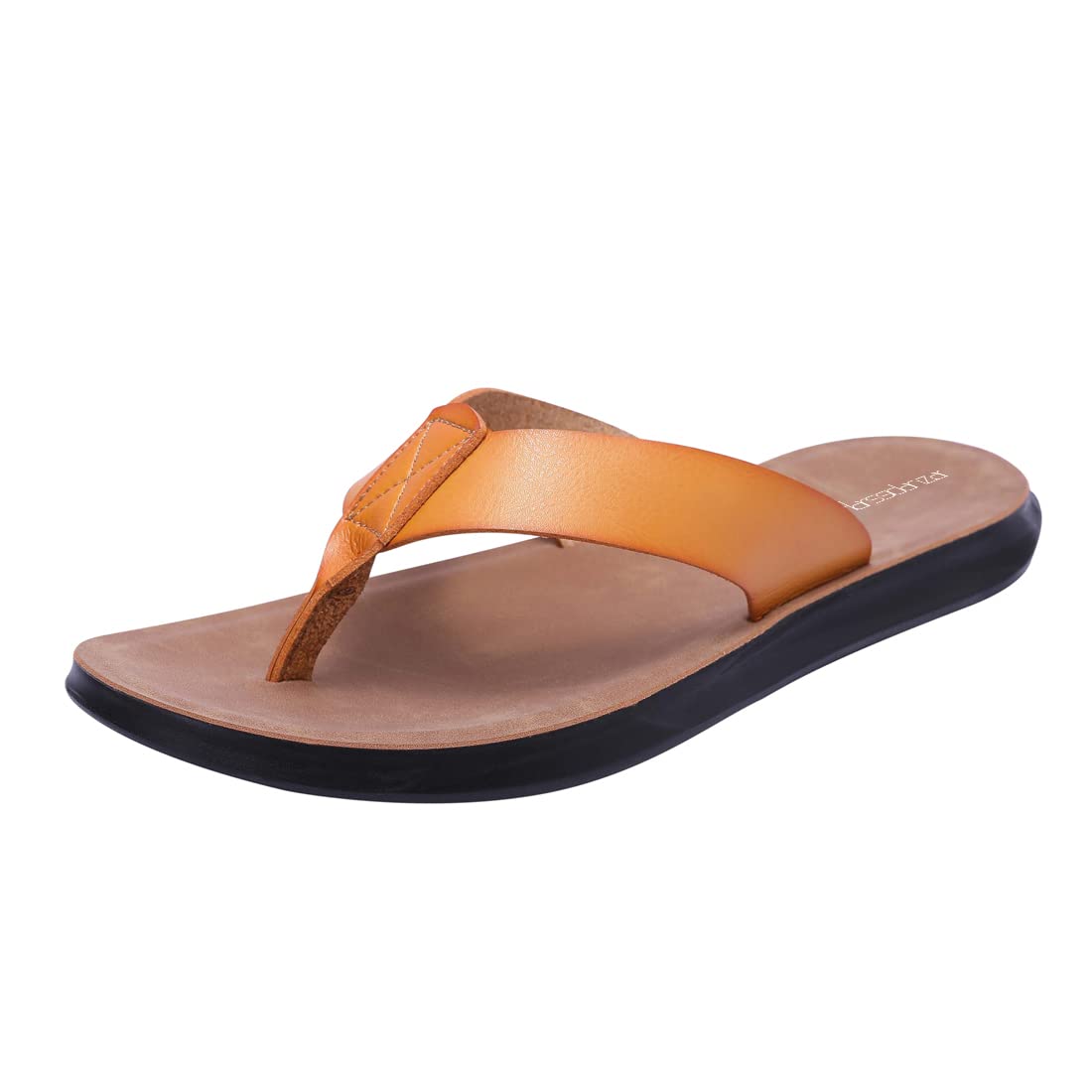 Harssidanzar Sandali infradito da uomo, infradito estive comode scarpe da spiaggia con morbida pelle in microfibra (suggerire di acquistare una taglia più grande) KM215