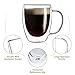 Aurzen 2 Pack Double Walled Glass Coffee Mugs with Handles, Large Insulated Layer Coffee Cups, 12oz Clear Borosilicate Mugs, Perfect for Cappuccino, Tea, Microwave Safe