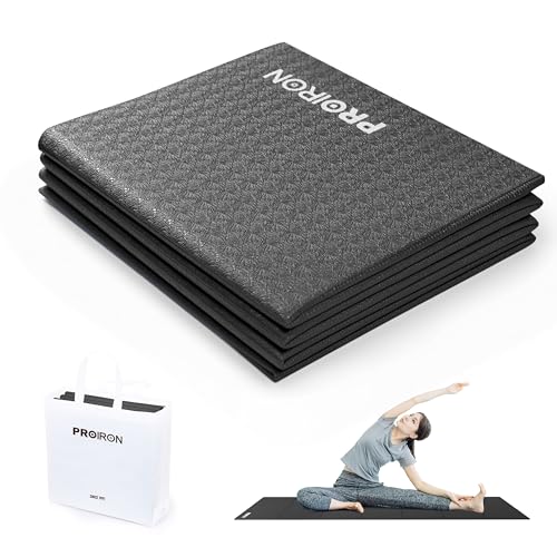 PROIRON leaf vine pattern foldable mat-black