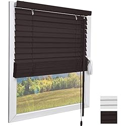 Persianas Venecianas Madera Bricor Sol Royal Persiana Veneciana de Madera SolDecor JH3 en Marrón Oscuro - 130x160 cm - persiana de Madera sostenible
