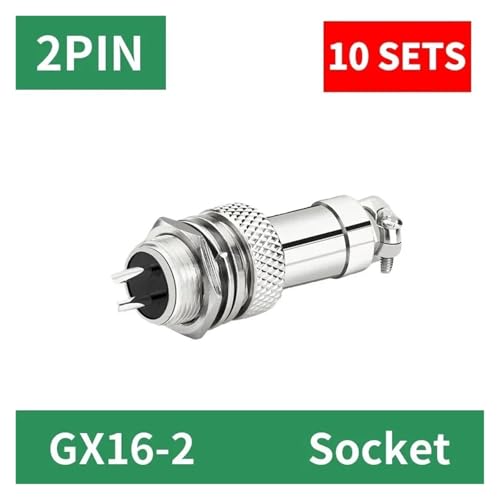 Conector circular GX16 2 pines antitirones con rosca de seguridad para cable 2